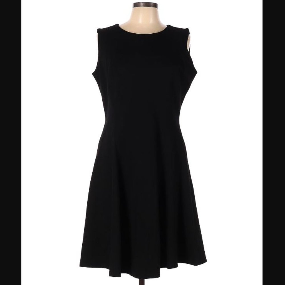 Peter Nygard A-Line Sleeveless Dress | Black Silver | 8P